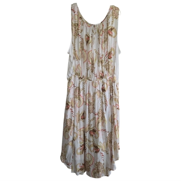 J. Jill Floral Paisley Apron Style Sleeveless Midi Summer Dress Large Petite - Picture 6 of 8